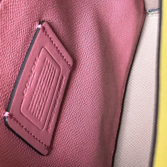 Coach Yellow Leather Tote with Charm and Gold Logo Approx. 13 x 8 x 3.5 - Picture 15 of 16